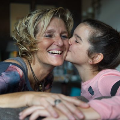 Janet heeft Parkinson. Foto met dochter