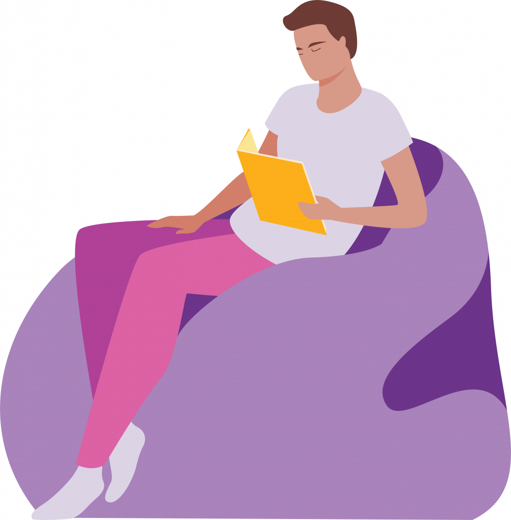 jongen leest een boek
