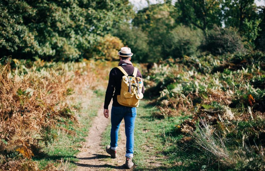 Man wandelt in de natuur